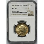 Kobieta i kłosy, 2 złote Paryż 1924 - NGC MS62 - PIĘKNA