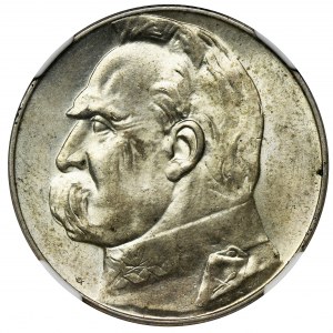 Piłsudski, 5 złotych 1938 - NGC MS63
