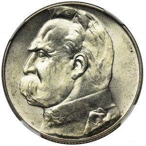 Piłsudski, 5 złotych 1936 - NGC MS64 - świeży