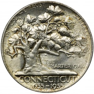 USA, 1/2 Dolara Nowy Orlean 1935 300-lecie Connecticut - The Charter Oak