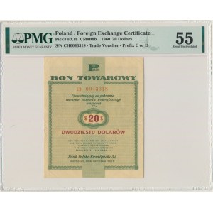 Pewex, 20 dolarów 1960 - Ch - z klauzulą - PMG 55