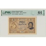 5 złotych 1924 - II EM.C - PMG 64 - DUŻA RZADKOŚĆ