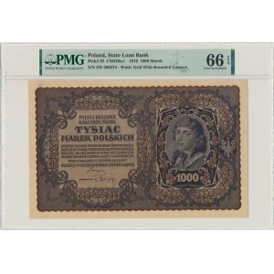 1.000 marek 1919 - III Serja W - PMG 66 EPQ - rzadki wariant