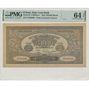 250.000 marek 1923 - CP - PMG 64 EPQ - rzadka numeracja wąska