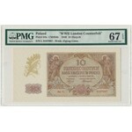 10 złotych 1940 - L. - PMG 67 EPQ - London Counterfeit