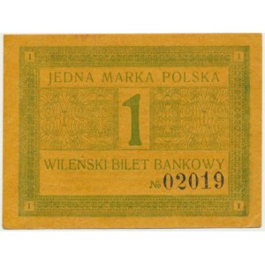 Wilno, Wileński Bilet Bankowy, 1 marka 1920 - bardzo ładny