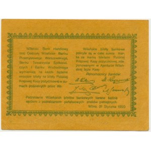 Wilno, Wileński Bilet Bankowy, 1 marka 1920 - bardzo ładny