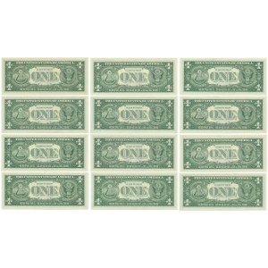 USA, 1 dolar 1963 - KOMPLET liter dystryktów (12szt.)