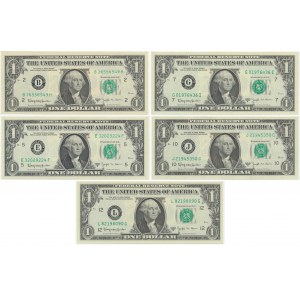 USA, lot 1 Dollar 1963 (5 pcs.)