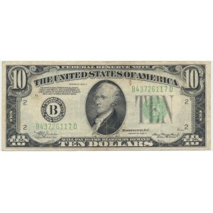 USA, Green Seal, 10 dolarów 1934 - Julian & Morgenthau -