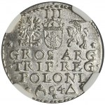 Sigismund III Vasa, 3 Groschen Marienburg 1594 - NGC MS62