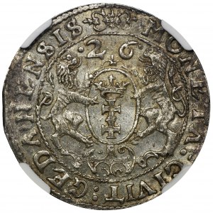 Sigismund III Vasa, 1/4 Thaler Danzig 1626 - NGC MS62 - PR•