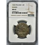 Sigismund III Vasa, 1/4 Thaler Danzig 1626 - NGC MS62 - PR•