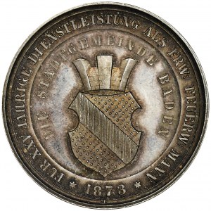 Niemcy, Miasto Baden-Baden, Medal za 25-letnią służbę w ochotniczej straży pożarnej 1873