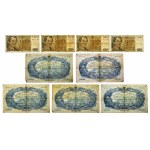 Belgia, zestaw 100 - 500 franków 1938-55 (9 szt.)
