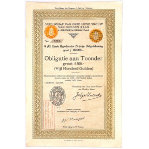Zakopane, 8% obligacja na 500 Guldenów 1929