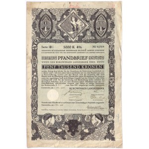 Bukowinaer Landesbank, 4% list zastawny na 5.000 koron 1906