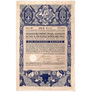 Bukowinaer Landesbank, 4,5% obligacja na 100 koron 1911