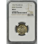 Piłsudski, 2 złote 1934 - NGC MS61