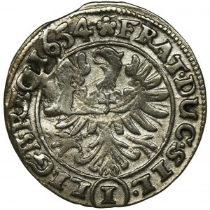 Silesia, Duchy of Liegnitz-Brieg-Wolau, Georg III, Ludwig IV, Christian, 1 Kreuzer Brieg 1654 - VERY RARE