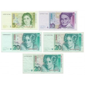 Germany, set 5 - 20 Marks 1991-99 (5 pcs)