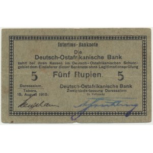 Germany, East Africa, 5 Rupees 1915