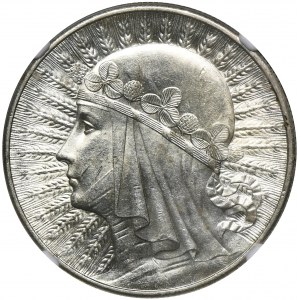 Głowa Kobiety, 10 złotych Londyn 1932 - NGC MS63