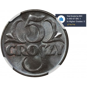 5 groszy 1939 - NGC MS67 BN