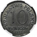Polish Kingdom, 10 pfennig 1917 - NGC MS65