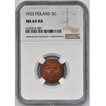 5 groszy 1925 - NGC MS64 RB