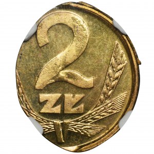 DESTRUKT, 2 złote 1980-1985 - NGC MS65 - eliptyczny krążek