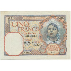 Algeria, 5 Francs 1941