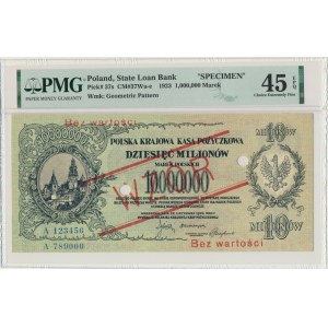 10 milionów marek 1923 - WZÓR - A123456 / A789000 - PMG 45 EPQ