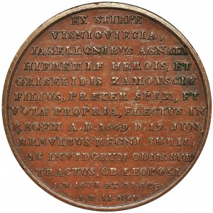 Medal from the Royal Suite, Michael Korybut Wisniowiecki - bronze
