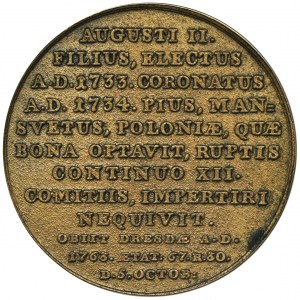 Medal ze Suity Królewskiej, August III Sas - odlew
