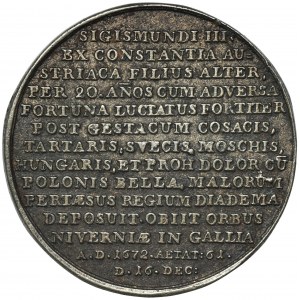 Medal ze Suity Królewskiej, Jan II Kazimierz - odlew Białogon