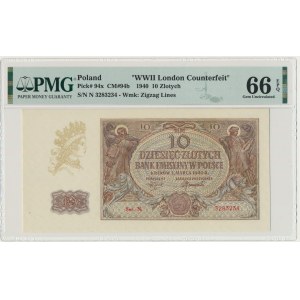 10 złotych 1940 - N. - PMG 66 EPQ - London Counterfeit
