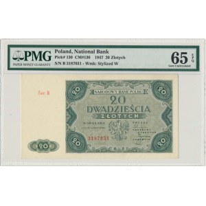 20 złotych 1947 - B - PMG 65 EPQ