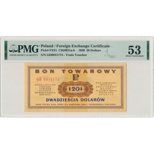 Pewex, 20 dolarów 1969 - GH - PMG 53
