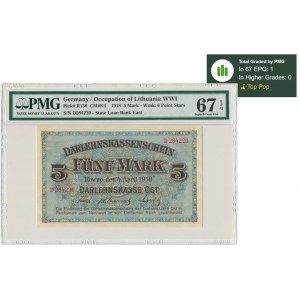 Kowno, 5 Mark 1918 - D - PMG 67 EPQ