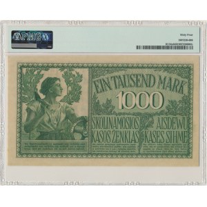 Kowno, 1.000 Mark 1918 - A - 6 digital serial number - PMG 64