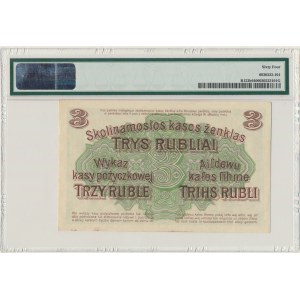 Posen 3 Rubles 1916 - U - short clause - PMG 64