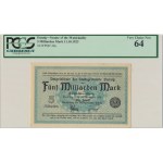 Danzig 5 bilion Mark 1923 - watermark squares - PCGS 64