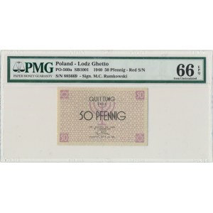 50 fenigów 1940 - numerator czerwony - PMG 66 EPQ