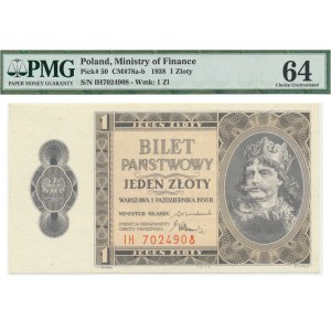 1 złoty 1938 - IH - ex. PMG 64