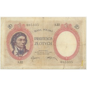 20 złotych 1919 - A.22 - RZADKOŚĆ