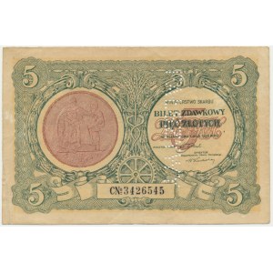 5 złotych 1925 - C - FAŁSZYWY - falsyfikat z epoki