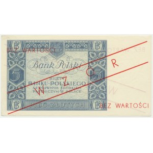 5 złotych 1930 - Ser.BX 0197298 - z późniejszym nadrukiem WZÓR