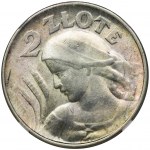 Kobieta i kłosy, 2 złote Filadelfia 1924 - odwrotka - NGC MS62