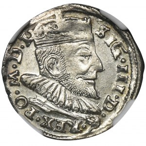 Sigismund III Vasa, 3 Groschen Vilnius 1593 - NGC MS62